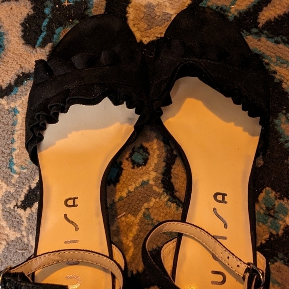 Unisa Black Suede Block Heel Sandal Size 7.5 - Picture 5 of 5